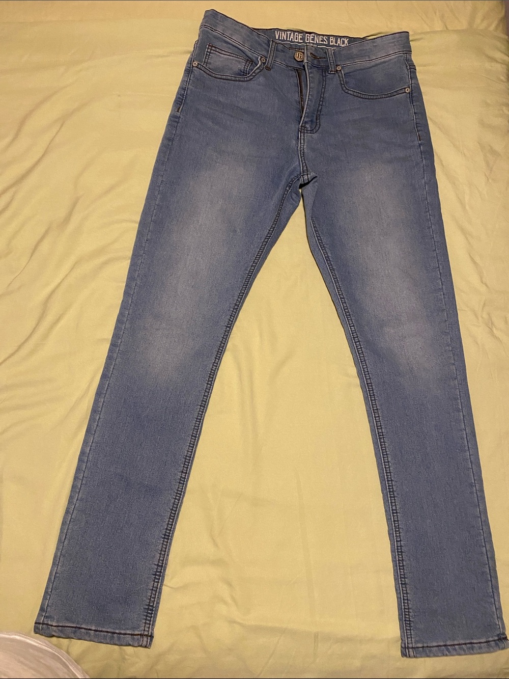 Vintage Genes Black Light Wash Skinny Jeans